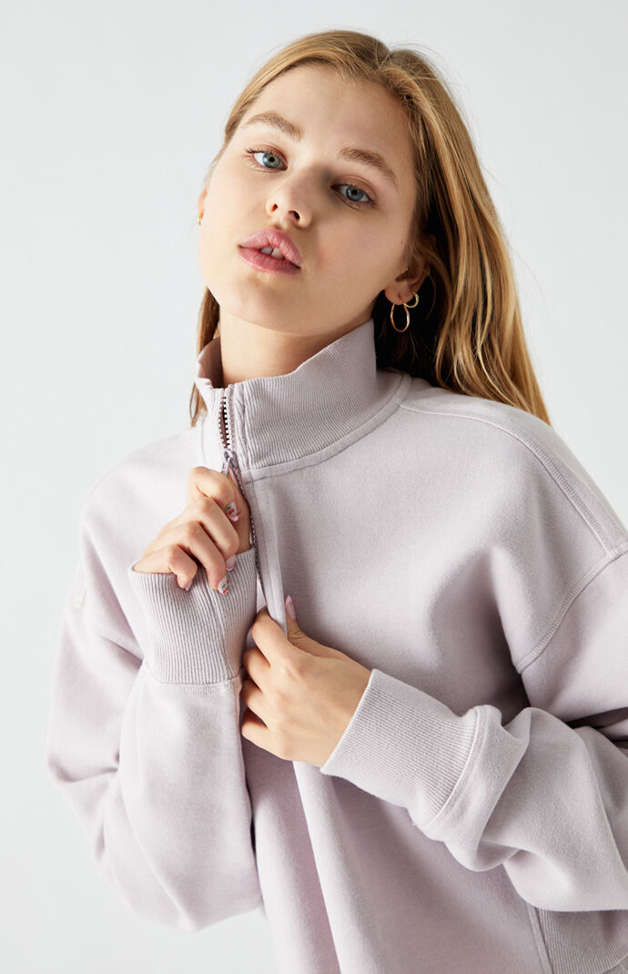 Laguna Cropped Half-Zip Sweatshirt