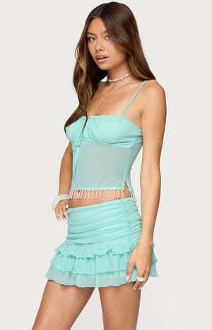 Enya Fringed Sheer Mesh Top image number 2