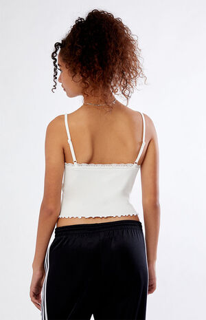 Seamless Lace Trim Bustier Top image number 3