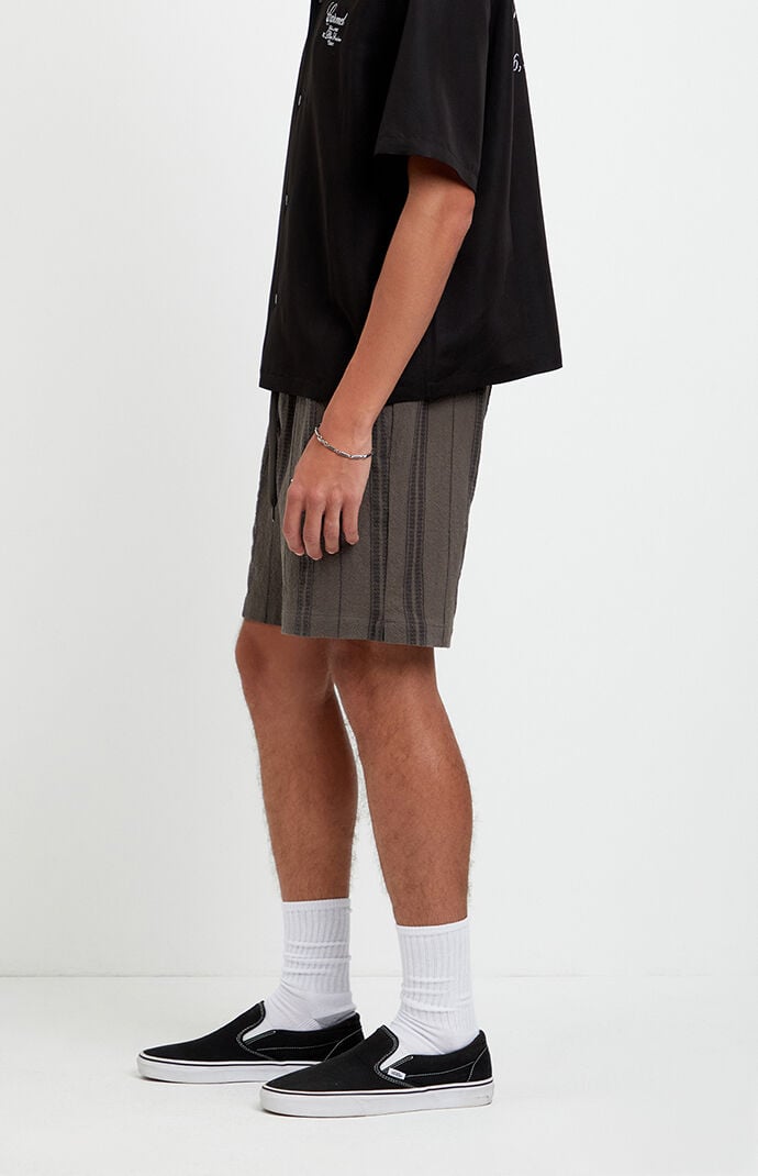 Pacsun Olive Striped Russel Linen Volley Shorts