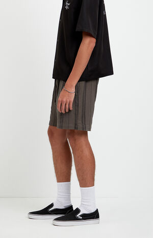 Olive Striped Russel Linen Volley Shorts image number 3