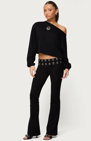 Nairobi Grommet Foldover Flare Leggings image number 4