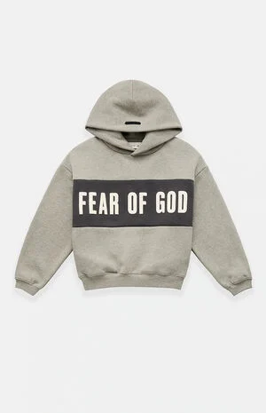 Kids Paneled Cropped Relaxed Hoodie image number 1