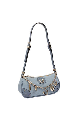 Horseshoe Chain Denim Shoulder Bag image number 2