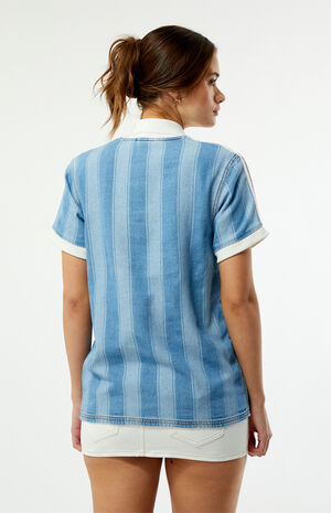 Denim Short Sleeve Football Jersey image number 4