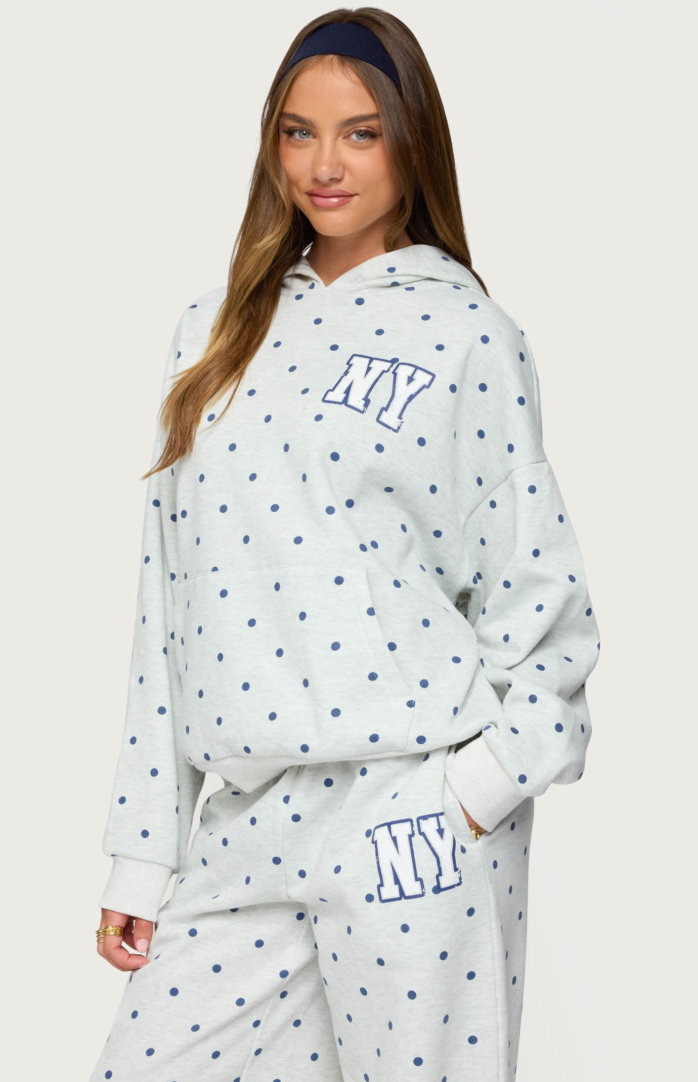 Edikted NY Babe Polka Dot Hoodie | Pacsun