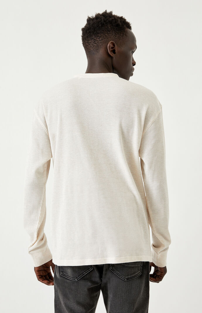 Oatmeal Thames Long Sleeve Henley T-Shirt