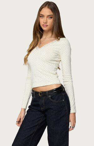 Morah Lacey Polka Dot Top image number 2