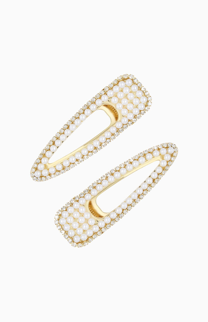 Waldorf Pearl Crystal Hair Barrettes