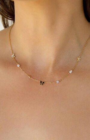 Butterflies & Pearls Necklace image number 2