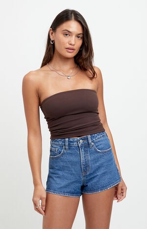 Ivy High Waisted Festival Jean Shorts Indigo image number 3