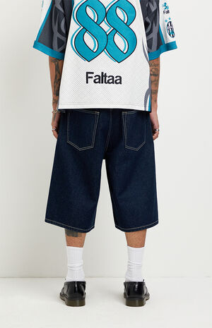 Austin Extreme Baggy Jean Shorts Dark Blue image number 4