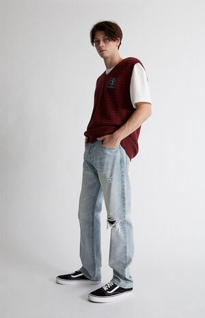 Light Indigo Washed Straight Jeans image number 2