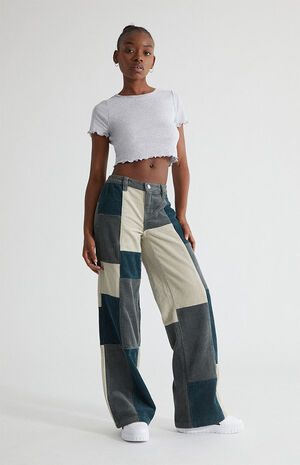 Sage Patchwork Puddle Cargo Pants image number 2