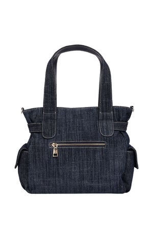 Multi Pocket Dark Denim Cinch Tote Bag image number 4
