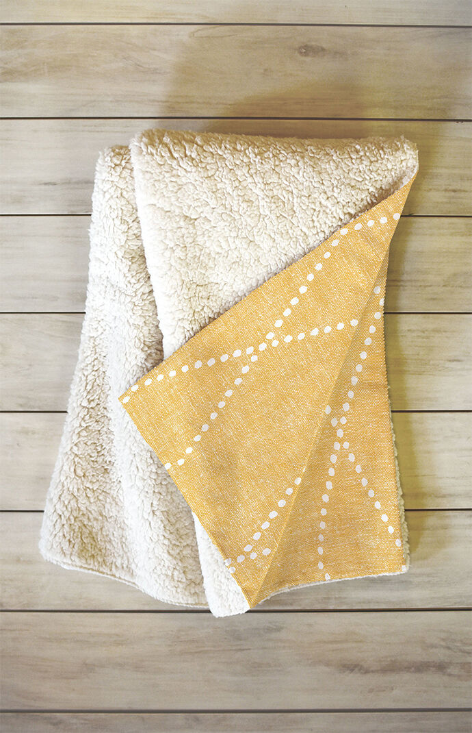 Deny Designs Gold Medium Fleece Throw Blanket
