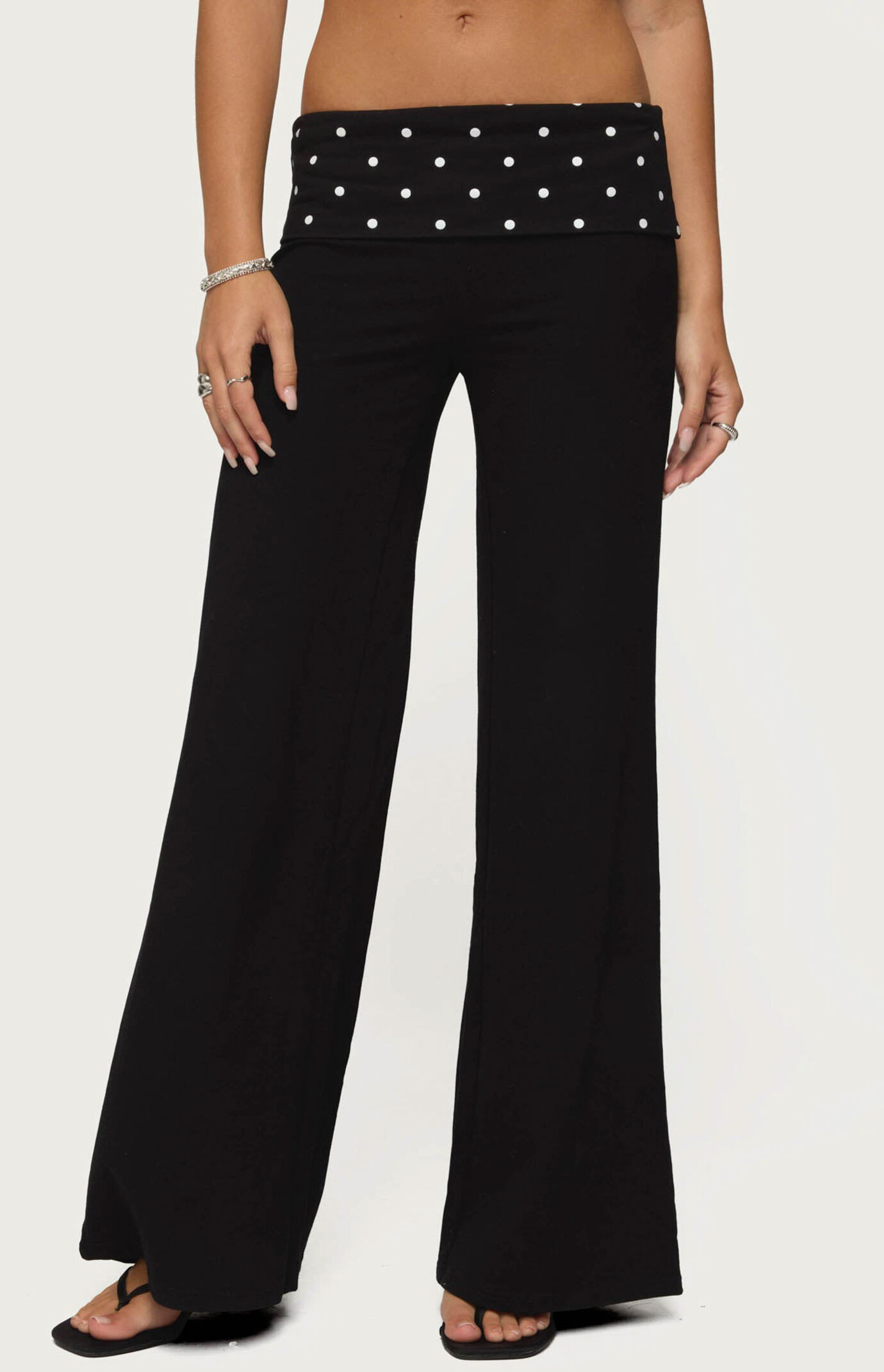 Edikted Reeva Polka Dot Fold Over Pants