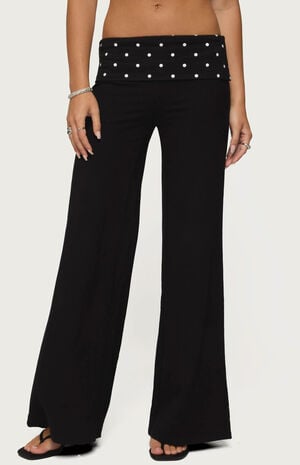 Reeva Polka Dot Fold Over Pants image number 1