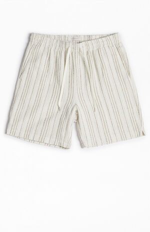 Cream Russel Linen Volley Shorts image number 1