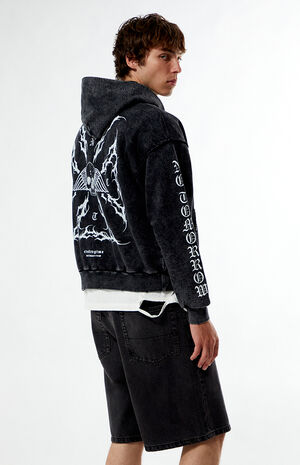x Civil Active Iron Skull Full Zip Cropped Hoodie image number 6