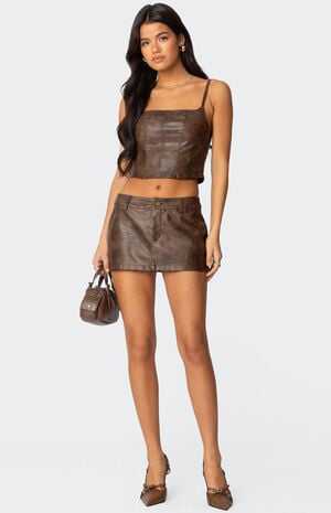 Scout Zip Up Faux Leather Corset image number 2