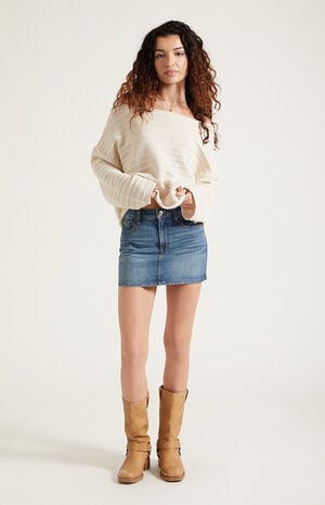 Bella Stretch Dark Indigo Mid Rise Denim Mini Skirt image number 6