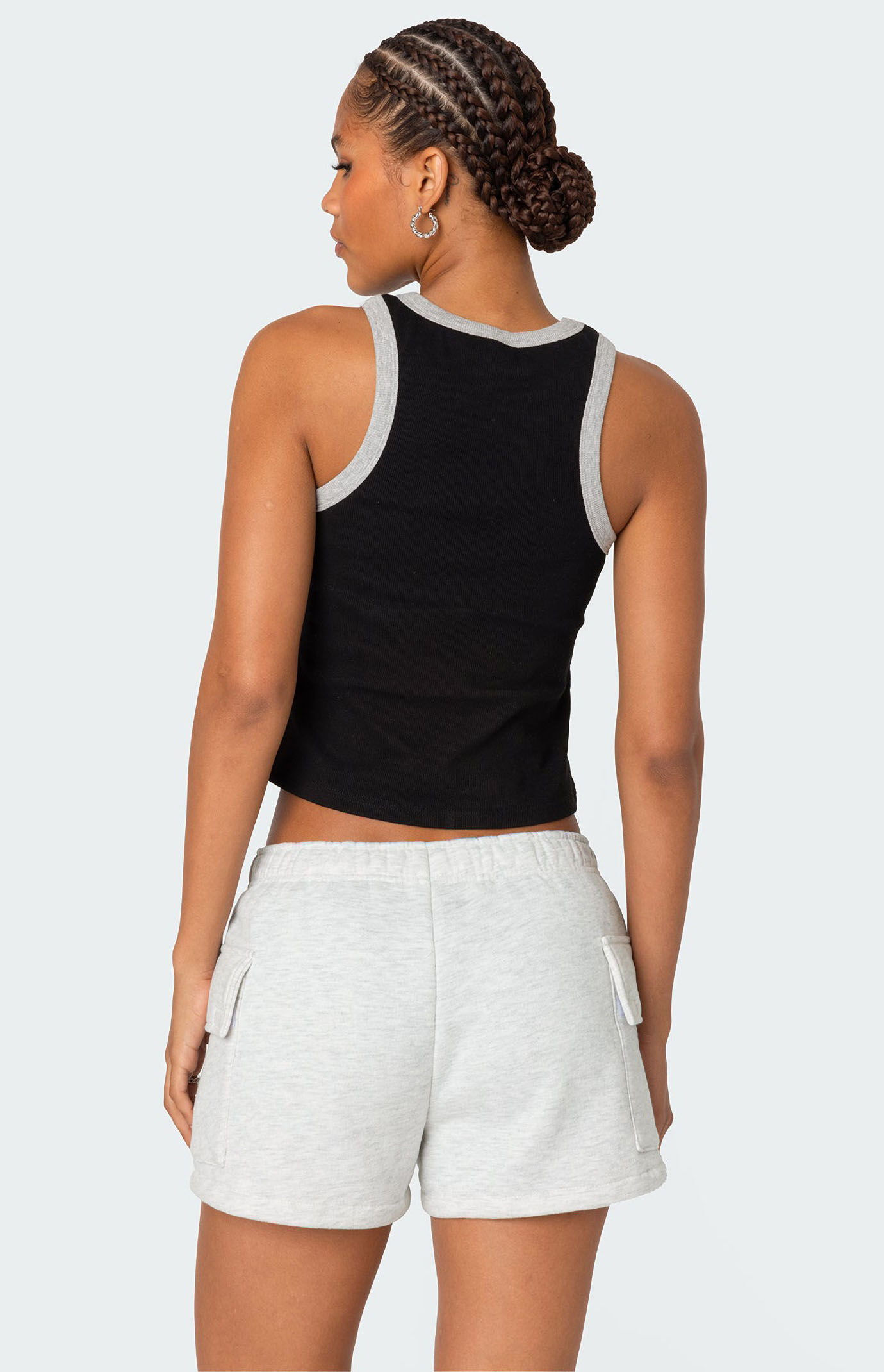 Edikted Wes Contrast Ribbed Tank Top