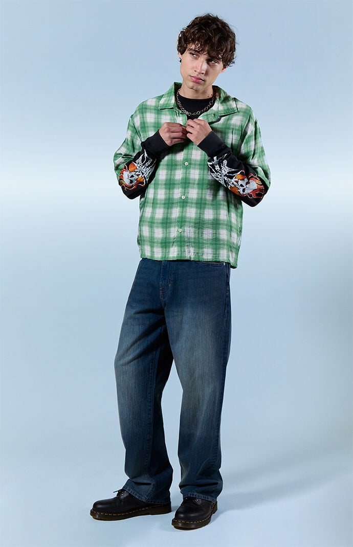 Pacsun Dylan Baggy Jeans Dark Indigo Wash
