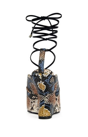 Women's Orena Snake Wrap-Around Wedge Sandals image number 3
