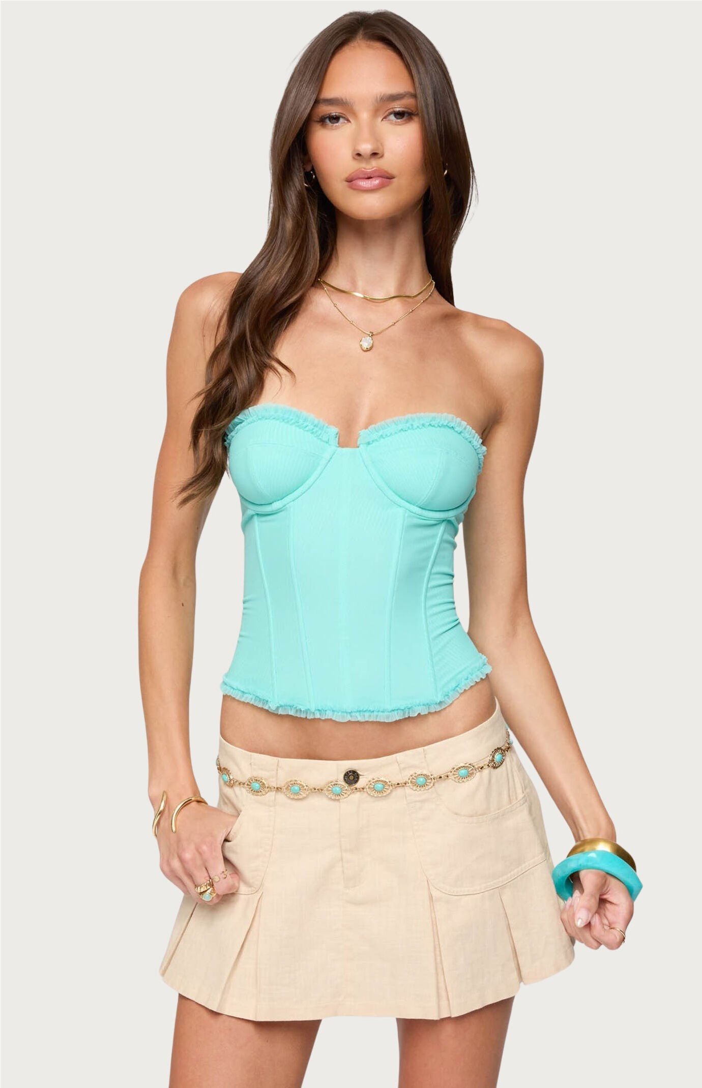 トップス melt the lady lace up layered corset MELT THE LADY lace up layered corset