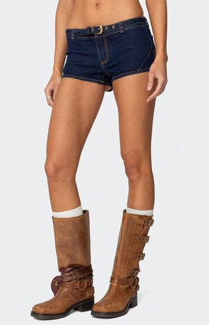 Ciel Low Rise Denim Micro Shorts image number 5