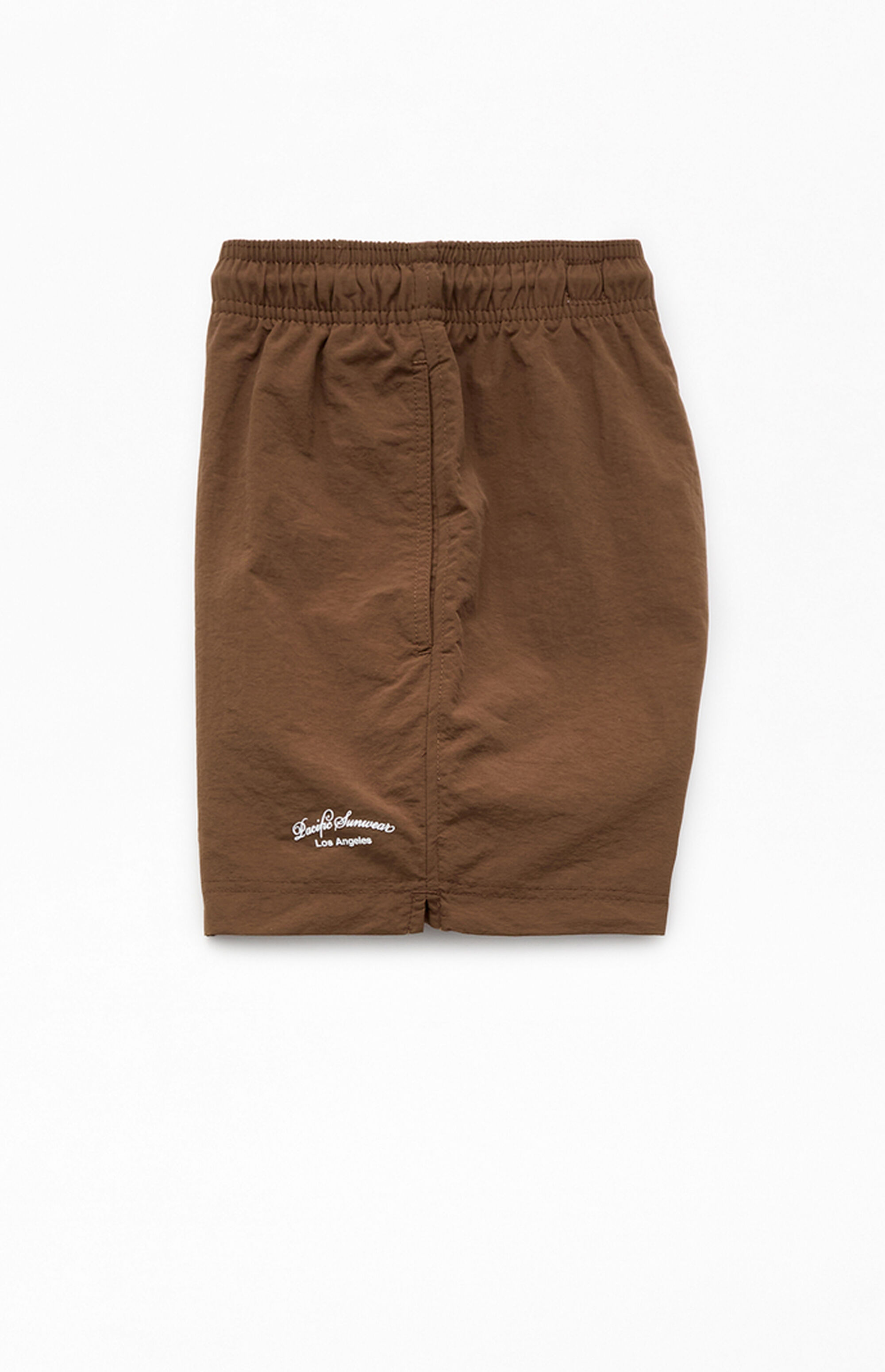 Pacsun Brown Collegiate 4.5'' Swim Trunks | Pacsun