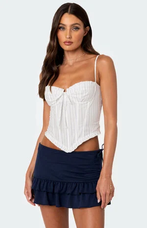Greca Striped Poplin Corset image number 1
