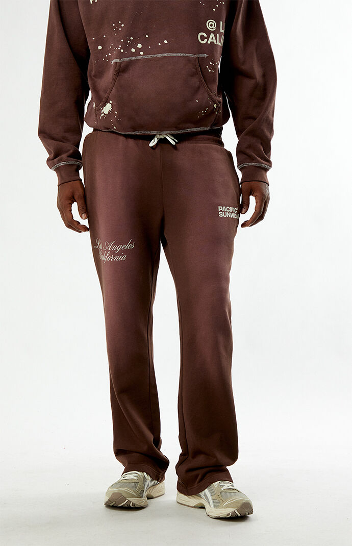 Pacsun Washed Brown Terrain Straight Leg Sweatpants