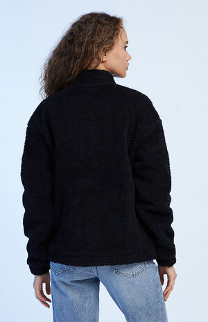 On The Wall Mock Neck Zip Sherpa Jacket image number 3