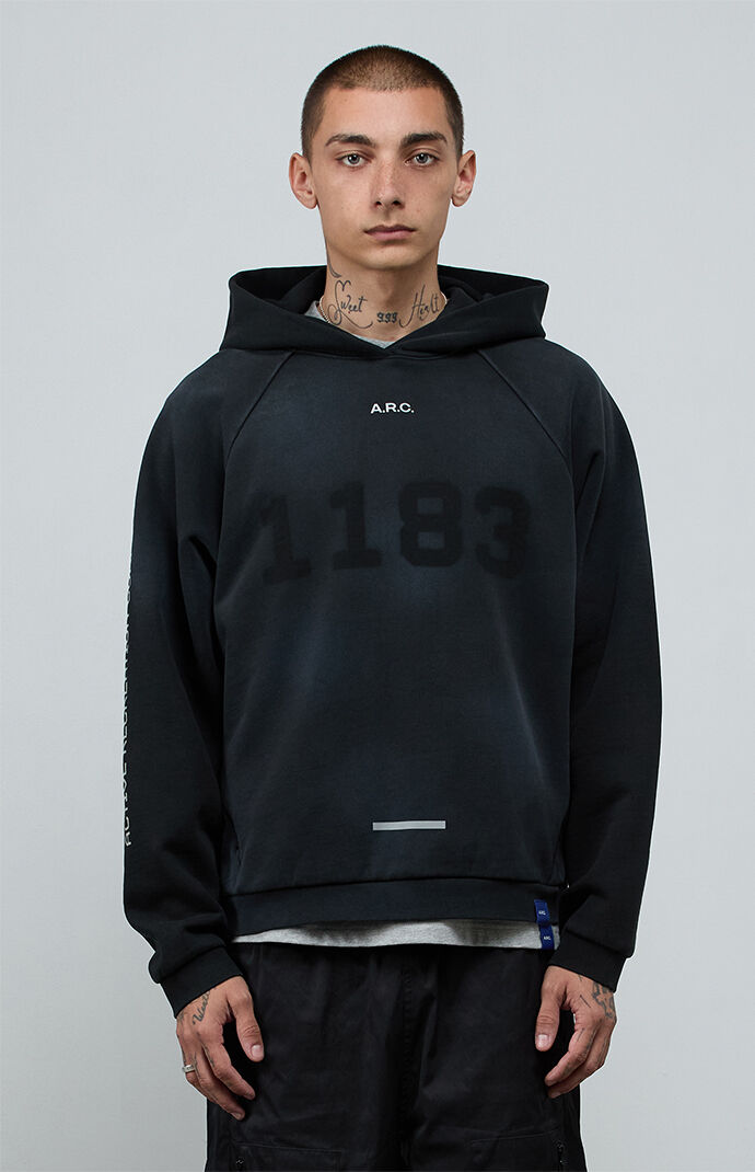 A.R.C. 1183 Black Vintage Wash Heavyweight Raglan Oversized Fleece