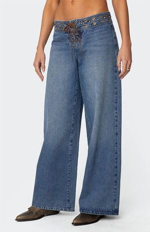 Stud & Grommet Low Rise Jeans image number 3