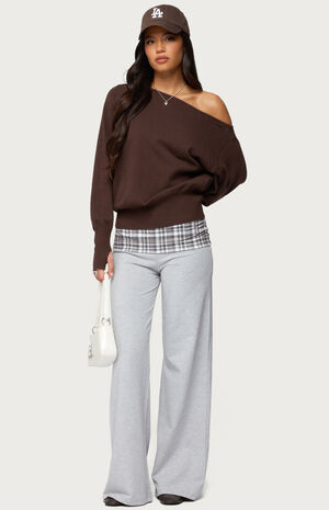 Kimmy Plaid Foldover Waist Pants image number 5