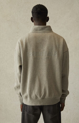 Fear of God Fog Essentials Half Zip Pullover Hoodie Heather Grey