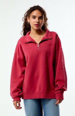 Co-Created Embroidered Quarter-Zip Sweatshirt image number 2