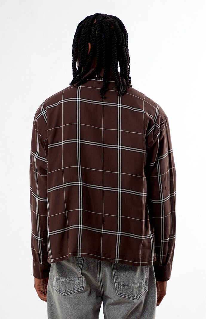 Pacsun Brown Long Sleeve Classic Flannel Shirt