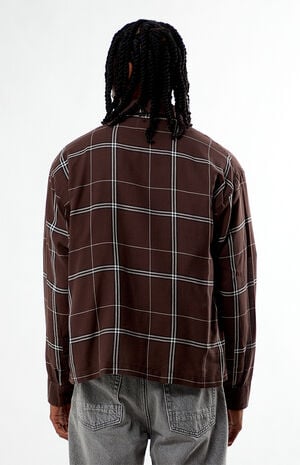 Brown Long Sleeve Classic Flannel Shirt image number 3