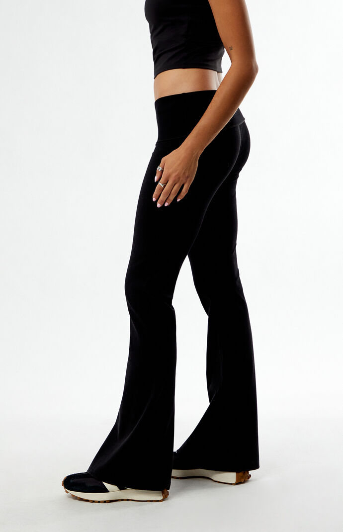 PAC 1980 Active Fold-Over Waistband Flare Yoga Pants | PacSun