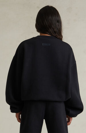 Kids Jet Black '90s Fit Fleece Crew Neck Sweatshirt image number 4