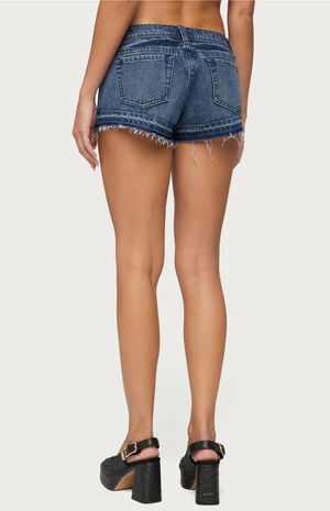 True Low Rise Denim Micro Shorts image number 3