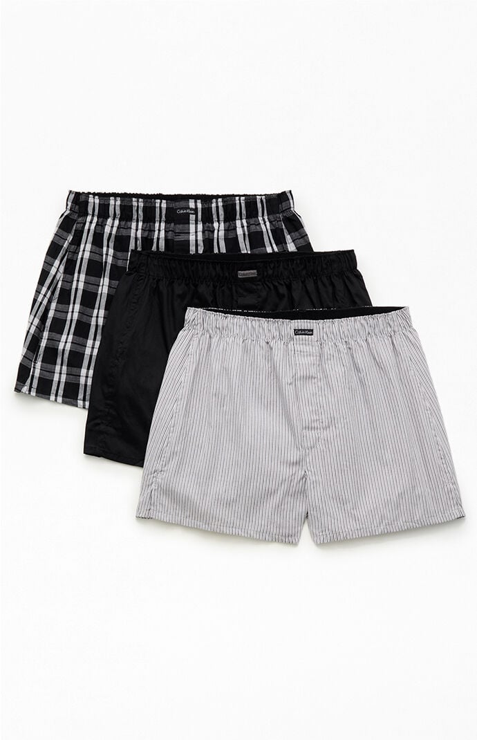Calvin Klein 3 Pack Woven Poplin Boxers