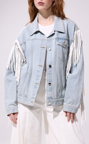 Arla Denim Fringe Jacket image number 1
