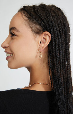 Gold Smiley Earrings image number 1