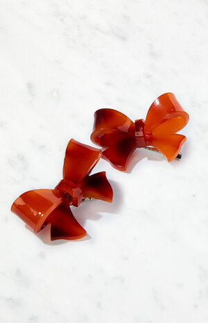 2 Pack Acrylic Bow Clips image number 2