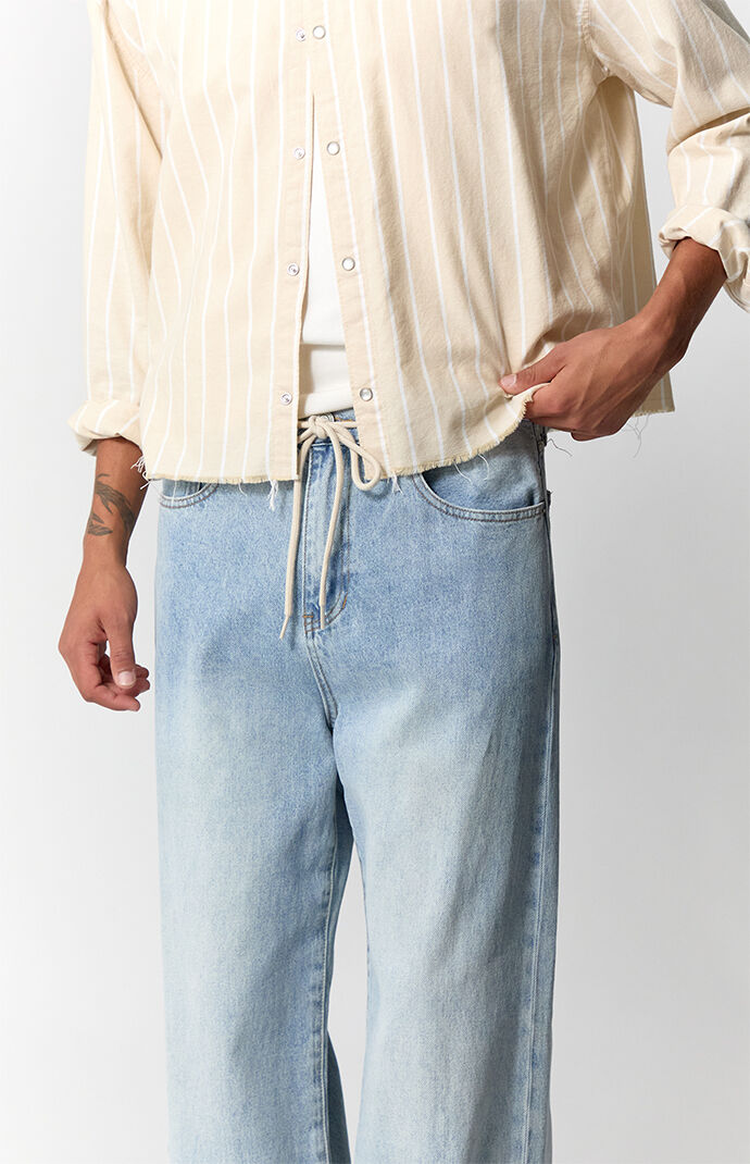 Pacsun Blake Extreme Baggy Jeans Drawstring Light Indigo | Pacsun